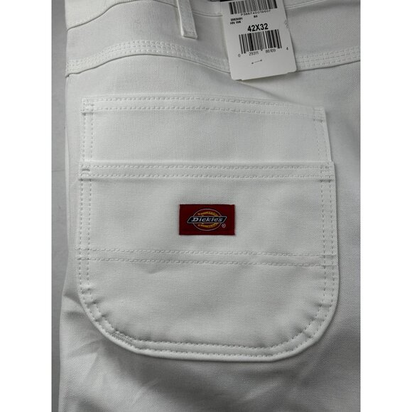 Dickies Pants Mens Double Knee Utility Carpenter Pants 42x32 White NWT Loop-Free - Picture 3 of 11